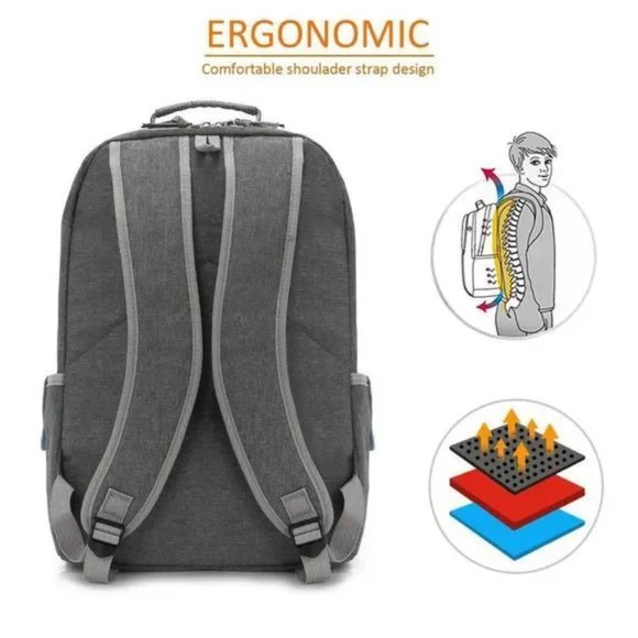 NEW Laptop Backpack fit 15.6inch, Grey - Picture 5 of 7